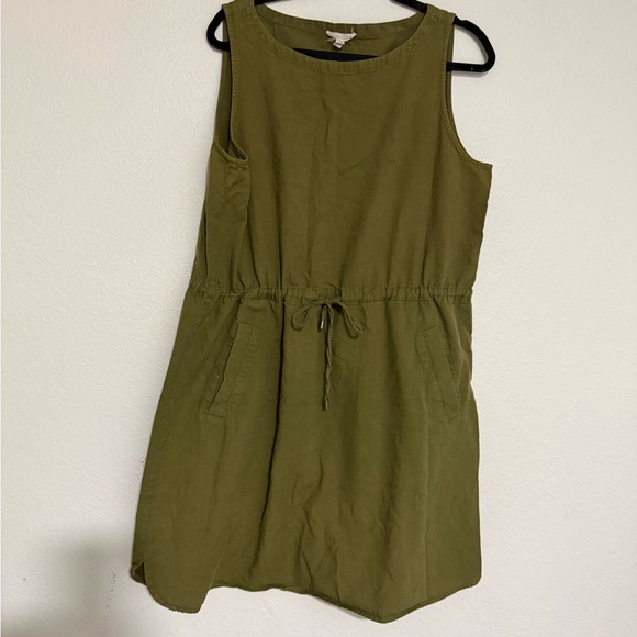 Eileen Fisher Olive Green Midi Dress - Picture 2 of 5